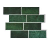 vidaXL Decorative Stickers 10 pcs Dark Green 29.4 x 21.4 cm, Kitchen, Rectangular, Modern, GlossFinish, Enhancing Style with Functionality in Your Culinary Space, for Cooking
