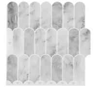 vidaXL Decorative Stickers Pack of 10 Grey Marble 30 x 30 x 0.8 cm, Kitchen Value, Rectangular Table, Waterproof Materials, Heat Resistant, Durable, Modern Design, Suitable for Home