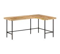 vidaXL Desk 165x110x77 cm Solid Wood Mango and Iron