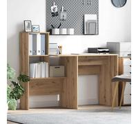 vidaXL Desk Artisan Oak 131.5 x 50 x 106.5 cm Engineered Wood