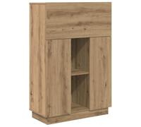 vidaXL Desk Artisan oak 71.5 x 31.5 x 106.5 cm Engineered Wood, Modern Rectangular Desk, Compact Home Office Workspace, Functional Storage With Shelves, Minimalist Design, Study Area