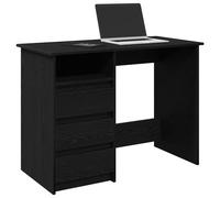 vidaXL 3 Drawer Single Shelf Computer Desk Black - Size: 75 x 102 x 50cm - Wilko
