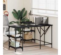 vidaXL Desk Black Oak 139 x 139 x 75 cm Engineered Wood