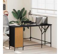 vidaXL Desk Black Oak 141 x 141 x 75 cm Engineered Wood