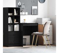 Desk Black Oak 60x50x76cm Engineered Wood Compact Writing Table Home Office Slim