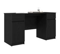 vidaXL Desk Black oak Engineered wood 140 x 49 x 76 cm