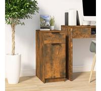 (smoked oak) vidaXL Desk Cabinet Desk Cupboard Home Office Storage Cabinet Engineered Wood