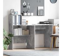 vidaXL Desk Concrete Grey 131.5 x 50 x 106.5 cm Engineered Wood