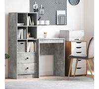 vidaXL Desk Concrete grey 60 x 40 x 76 cm Engineered wood, Living Room, Rectangular, Modern, Durable, Ample Storage, Compact Desk, Writing, Student, Functional