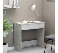 vidaXL Modern Engineered Wood Desk in Concrete Grey, Compact 80x40x75 cm Size, Two Drawers, Easy to Assemble & Clean, Ideal for Study & Workspace