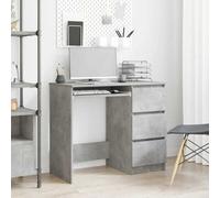 vidaXL Desk Concrete Grey Engineered Wood Writing Desk Workstation Furniture