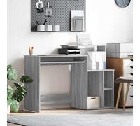 Desk Grey Sonoma 120.5x44x88.5cm Engineered Wood Storage with 2 Shelves Compact