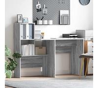 vidaXL Desk Grey Sonoma 131.5 x 50 x 106.5 cm Engineered Wood