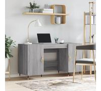 vidaXL Desk Grey Sonoma 140x50x75 cm Engineered Wood, Grey