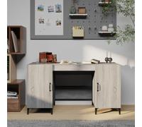 vidaXL Desk Grey Sonoma 140x50x75 cm Engineered Wood