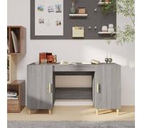 vidaXL Desk Grey Sonoma 140x50x75 cm Engineered Wood