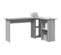 vidaXL Desk Grey Sonoma 142 x 102 x 73 cm Engineered Wood | Loads of compartments to keep things organised, Modern vibe fits right into any office,