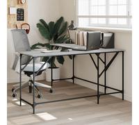 vidaXL Desk Grey Sonoma 149x149x75 cm Engineered Wood