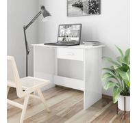 Vidaxl Desk High Gloss White 100X50X76 Cm Engineered Wood Desks