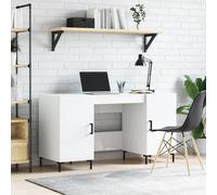 vidaXL Desk High Gloss White 140x50x75 cm Engineered Wood