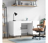vidaXL Desk High Gloss White 140x50x75 cm Engineered Wood