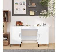 vidaXL Desk High Gloss White 140x50x75 cm Engineered Wood