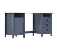 vidaXL Solid Wood Pine Desk Hill Grey 150x50x74 cm Office Wooden Writing Desk