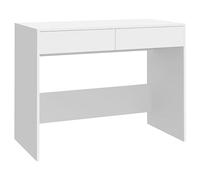 vidaXL Desk Home Bedroom Furniture Working Computer Work Study Drawer Table Office School Writing Reading Drawing Desk White Chipboard