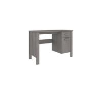 vidaXL Desk Laptop Writing Study Table Home Office Gaming Computer Desk Home Office Table HAMAR Light Grey 113x50x75 cm Solid Wood Pine