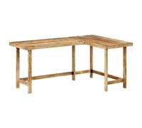 Desk L-Shaped Solid Mango Wood Natural 165x110x75cm Rustic Large Workstation Pro