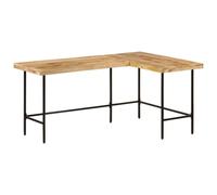 vidaXL Desk Office Desk Computer Table Corner Desk Solid Wood Mango and Iron
