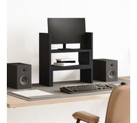 vidaXL Desk Organiser Adjustable Black 40x17x41 cm Engineered Wood