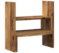 vidaXL Desk Organiser Adjustable File Desktop Shelf Old Wood Engineered Wood