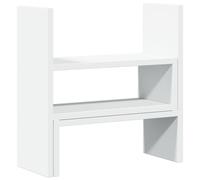 vidaXL Desk Organiser Adjustable File Desktop Shelf White Engineered Wood