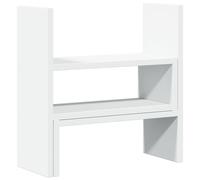 vidaXL Desk Organiser Adjustable File Desktop Shelf White Engineered Wood