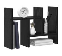 vidaXL Desk Organiser Black Oak 50 x 15.5 x 35.5 cm Engineered Wood, Office Accessory, Rectangular Desk Organizer, Modern Storage Solution, Ample Space, Functional Decor for Your Workspace