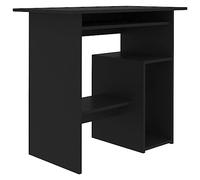 vidaXL Compact Engineered Wood Desk - 80x45x74 cm - Modern Design Office Computer Workstation with Keyboard Tray and PC Tower Shelf - Black
