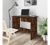 vidaXL Desk Smoked Oak 100x50x76 cm Engineered Wood, Brown