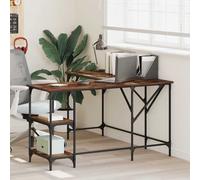 vidaXL Desk Smoked Oak 139x139x75 cm Engineered Wood