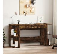 vidaXL Desk Smoked Oak 140x50x75 cm Engineered Wood