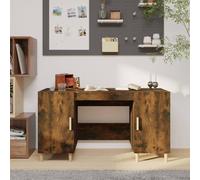 vidaXL Desk Smoked Oak 140x50x75 cm Engineered Wood