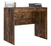 vidaXL Desk Smoked Oak 90 x 50 x 76 cm | Minimalist style that keeps it simple and practical, Tough engineered wood for durability,