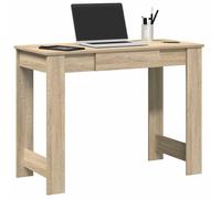 vidaXL Single Drawer Computer Desk Sonoma Oak - Size: 75 x 100 x 45cm - Brown - Wilko
