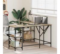 vidaXL Desk Sonoma Oak 139x139x75 cm Engineered Wood
