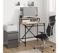 vidaXL Desk Sonoma Oak 80x50x90 cm Engineered Wood and Iron