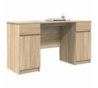 Writing Desk SonomaOak 140x49x76cm Engineered Wood Matte with Drawer & 2 Shelves