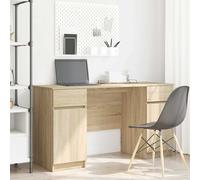 VidaXL Desk Sonoma Oak Engineered Wood 140 X 49 X 76 Cm