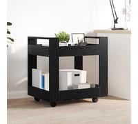 vidaXL Desk Trolley Black Oak 60 x 45 x 60 cm Engineered Wood