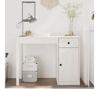 Vidaxl Desk White 100X50X75 Cm Solid Wood Pine Desks