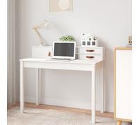 vidaXL Desk White 110x50x93 cm Solid Wood Pine